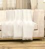 Beige Velvet Zig Zag 55x63 Inches Sofa Throw