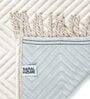 Beige Velvet Zig Zag 55x86 Inches Sofa Throw