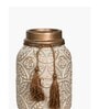 Beige Vintage Inspired Ceramic Cylindrical Shaped Vase