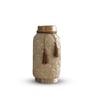 Beige Vintage Inspired Ceramic Cylindrical Shaped Vase