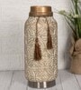 Beige Vintage Inspired Ceramic Cylindrical Shaped Vase