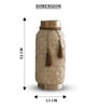 Beige Vintage Inspired Ceramic Cylindrical Shaped Vase