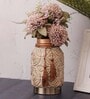 Beige Vintage Inspired Ceramic Cylindrical Shaped Vase