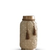 Beige Vintage Inspired Ceramic Cylindrical Shaped Vase