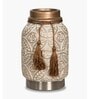 Beige Vintage Inspired Ceramic Cylindrical Shaped Vase