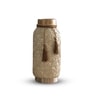 Beige Vintage Inspired Ceramic Cylindrical Shaped Vase