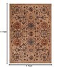 Beige Vintage Polyester 4 x 6 Feet Machine Made Carpet