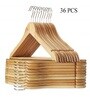 Beige Wood 1 Hook Cloth Hangers (Set Of 36)