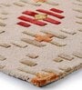 Buy Beige Abstract Wool and Art Silk 4 ft x 6 ft Hand Tufted Carpet