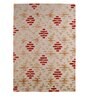 Buy Beige Wool And Art Silk  Geometric 5 x 7 Feet Hand Tufted Carpet