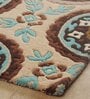 Buy Beige Persian Wool and Art Silk 4 ft x 6 ft Hand Tufted Carpet
