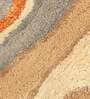 Buy Beige Wool and Viscose Abstract 5 x 7 Feet Hand Tufted Carpet
