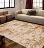 Buy Beige Wool and Viscose Abstract 5 x 7 Feet Hand Tufted Carpet