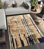 Buy Beige Wool and Viscose Abstract 5 x 7 Feet Hand Tufted Carpet