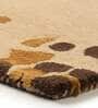 Buy Beige Wool and Viscose Abstract 5 x 7 Feet Hand Tufted Carpet