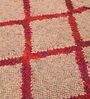 Beige Wool & Jute Geometric 108 x 72 Inches Hand Woven Dhurries