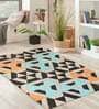 Buy Multicolor Geometric Wool 4 ft x 6 ft Hand Tufted Carpet
