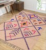 Beige Wool & Jute Abstract 60 x 36 Inches Hand Woven Dhurries
