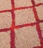 Beige Wool & Jute Geometric 96 x 60 Inches Hand Woven Dhurries