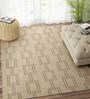 Beige Wool 5 ft X 8 ft Hand Woven Dhurrie