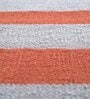 Beige Striped Wool 5 ft x 7 ft Flat Weave Dhurrie