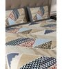 Beigh Abstract 240 TC Cotton Double Bedsheet With 2 Pillow Covers Collection