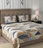 Beigh Abstract 240 TC Cotton Double Bedsheet With 2 Pillow Covers Collection