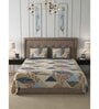 Beigh Abstract 240 TC Cotton Double Bedsheet With 2 Pillow Covers Collection
