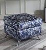 Beijing Ottoman In Blue Floral Design