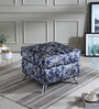 Beijing Ottoman In Blue Floral Design