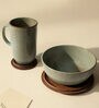 Bein Rustic Multicolour Ceramic (Set of 2) Coffee Mug with Snack Bowl