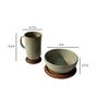 Bein Rustic Multicolour Ceramic (Set of 2) Coffee Mug with Snack Bowl