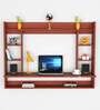 Belen Wall Mount Laptop Desk in Classic Walnut Finish