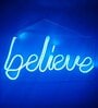 Believe (W 12 x H 6) Acyrlic & Silicone LED Neon Light (Blue)