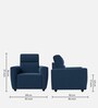 Belize Fabric 1 Seater Sofa In Cobalt Blue Colour