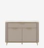 Bella 3 Door Sideboard With Drawer In Creamic Grey & Sebastian Oak Finish