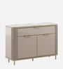Bella 3 Door Sideboard With Drawer In Creamic Grey & Sebastian Oak Finish