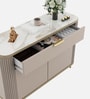 Bella 3 Door Sideboard With Drawer In Creamic Grey & Sebastian Oak Finish