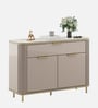 Bella 3 Door Sideboard With Drawer In Creamic Grey & Sebastian Oak Finish