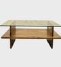 Bella Glass Top Center Table In Solid Wood Finish