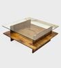 Bella Glass Top Center Table In Solid Wood Finish