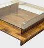 Bella Glass Top Center Table In Solid Wood Finish
