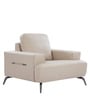 Bellagio Half Leather 1 Seater Sofa in Exotica Oyster Beige colour