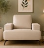 Bellagio Half Leather 1 Seater Sofa in Exotica Oyster Beige colour