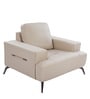 Bellagio Half Leather 1 Seater Sofa in Exotica Oyster Beige colour