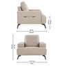 Bellagio Half Leather 1 Seater Sofa in Exotica Oyster Beige colour