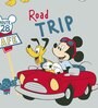 Mickey Mouse Themed Single Bedsheet with 1 Pillow Cover in Red & Grey Colour