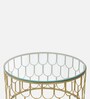 Belmont Large Glass Top Coffee Table In Golden Finish