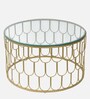 Belmont Large Glass Top Coffee Table In Golden Finish
