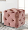Belted Velvet Pouffe In Pink Colour
